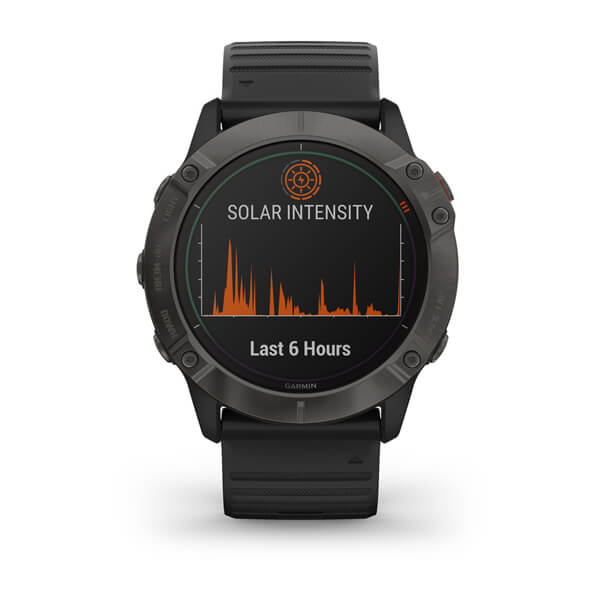 Garmin Fēnix 6X Pro Solar Edition GPS Smartwatch, 51mm, Round, Titanium Carbon Gray with Black Band - 010-02157-20