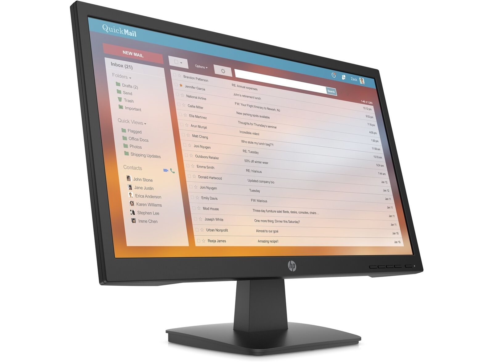 HP P22v G4 21.5" FHD LED LCD Monitor, 16:9, 5MS, 1000:1-Contrast - 9TT53A6#ABA