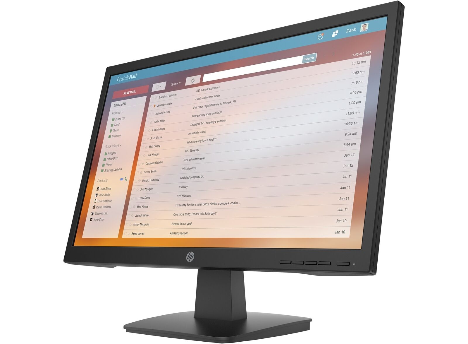 HP P22v G4 21.5" FHD LED LCD Monitor, 16:9, 5MS, 1000:1-Contrast - 9TT53A6#ABA