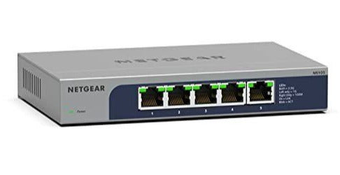 Netgear MS105 5-port Multi-Gigabit (2.5G) Ethernet Unmanaged Switch, 5 x 1G/2.5G Ports - MS105-100NAS