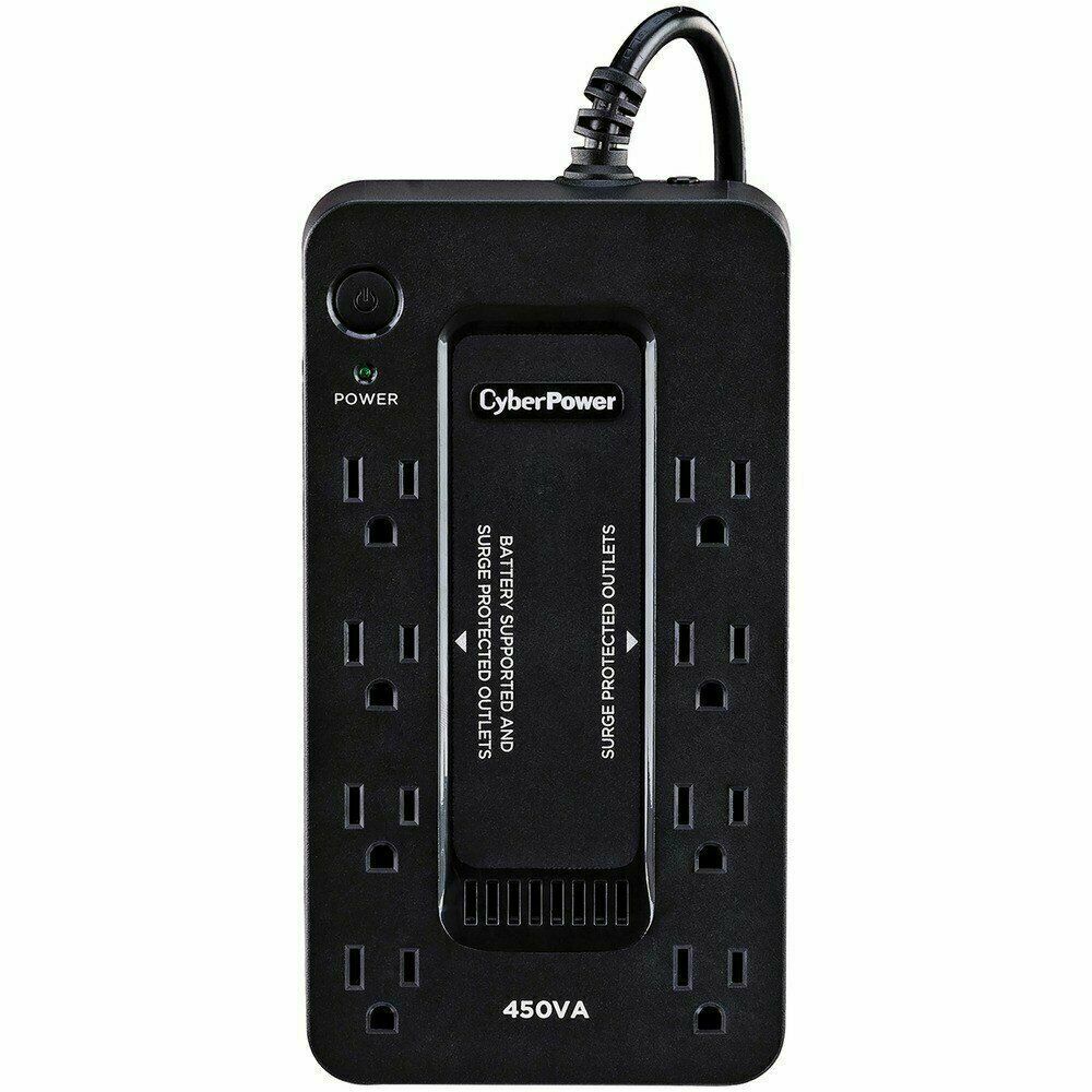 CyberPower 8-Outlet 450VA Uninterruptible Power Supply, PC Battery Back-Up System - SE450G1 (Certified Refurbished)