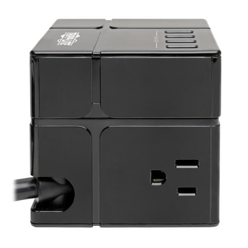 Tripp Lite 3-Outlet Power Cube Surge Protector, 6 USB-A Ports, 1800 VA, 540 Joules, 120V - TLP366CUBEUSBB