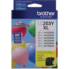 Brother Genuine High-Yield Yellow Ink Cartridge, 550 Pages - LC203Y