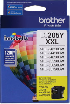 Brother Genuine Super High-Yield Yellow Ink Cartridge, 1200 Pages - LC205Y